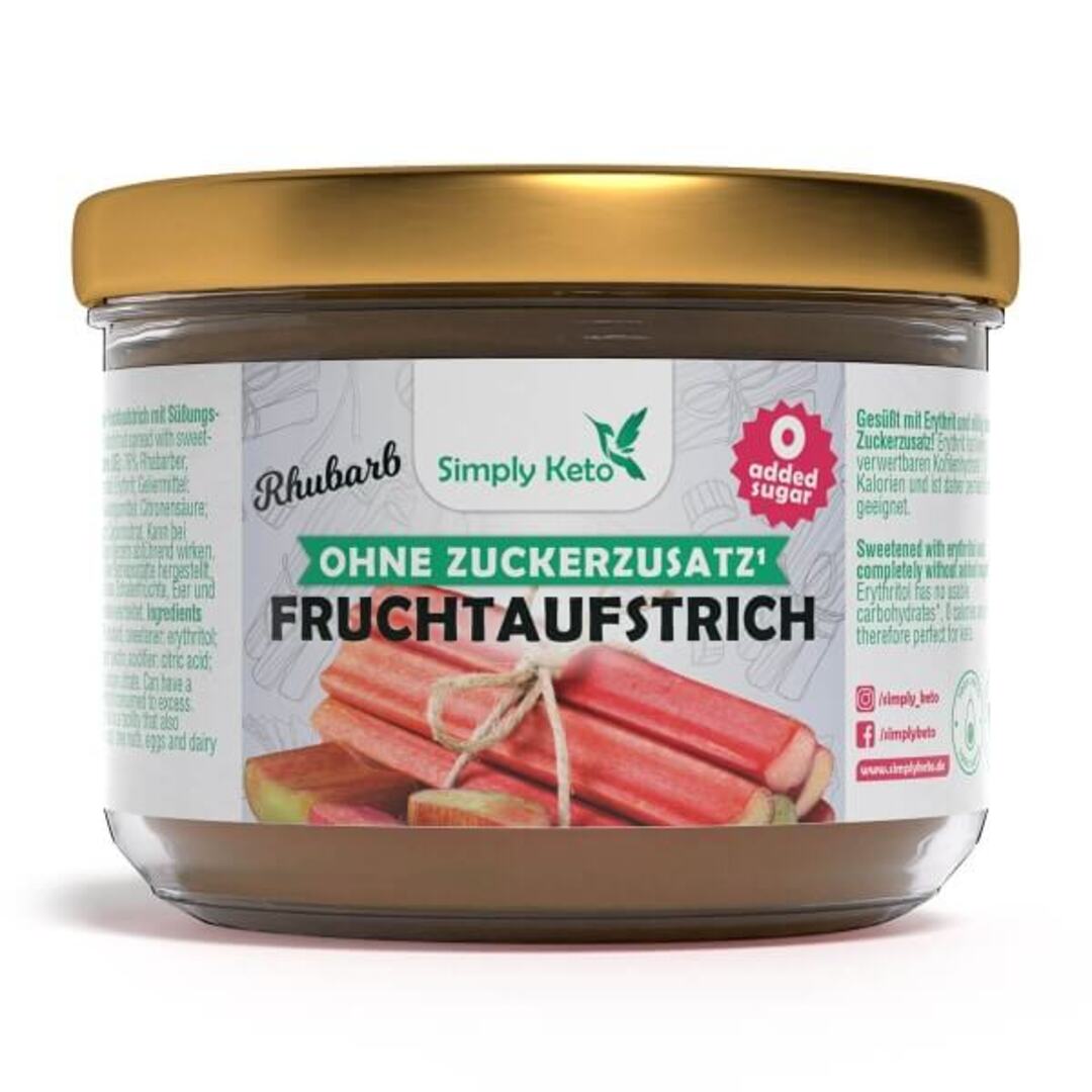 Simply Keto, Rhubarb Fruit Spread With Erythritol 230g