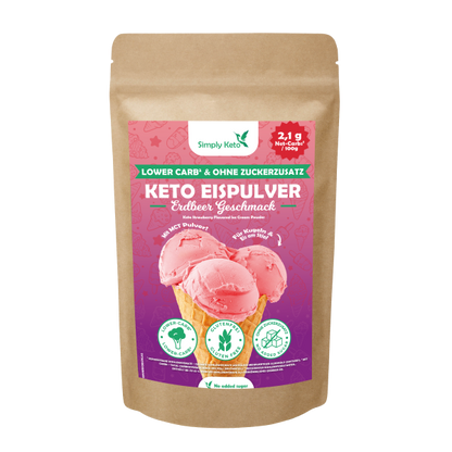 Simply Keto, Strawberry Flavored Ice Cream Powder 100g