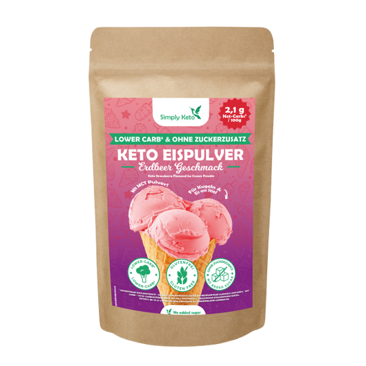 Simply Keto, maasikamaitselise jäätise pulber 100g