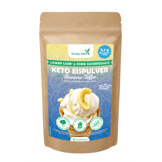 Simply Keto, banaani-toffee maitseline jäätise pulber 100g